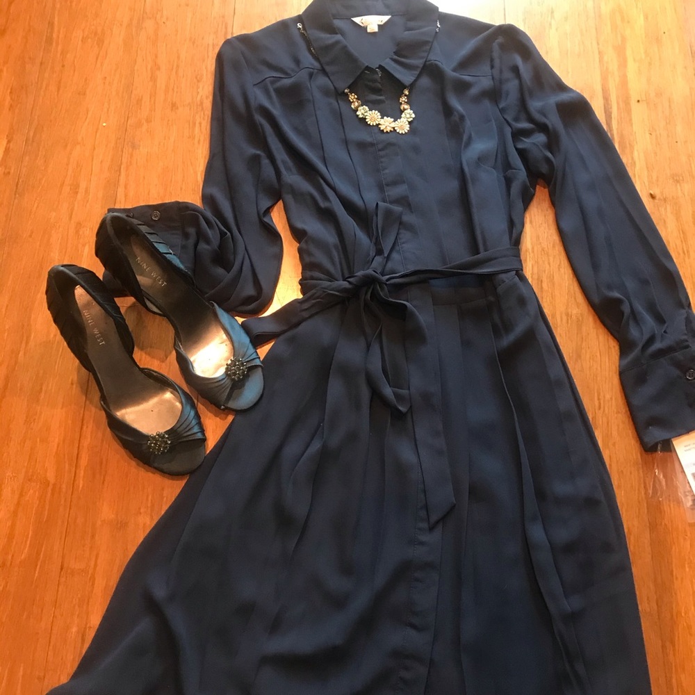 Navy Chiffon Nanette dress